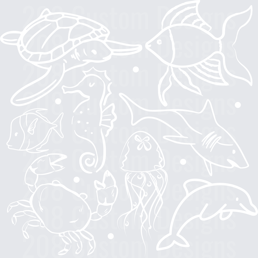 SEA ANIMAL DOODLES