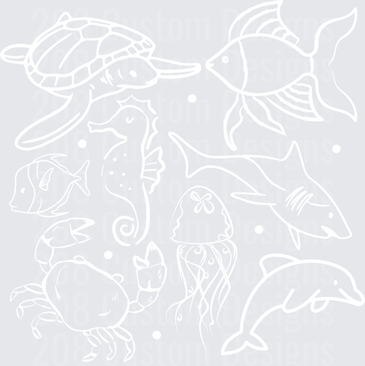 SEA ANIMAL DOODLES