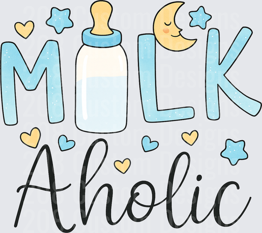 Milk Aholic Baby Bottle Moon Stars Hearts Nursery Design