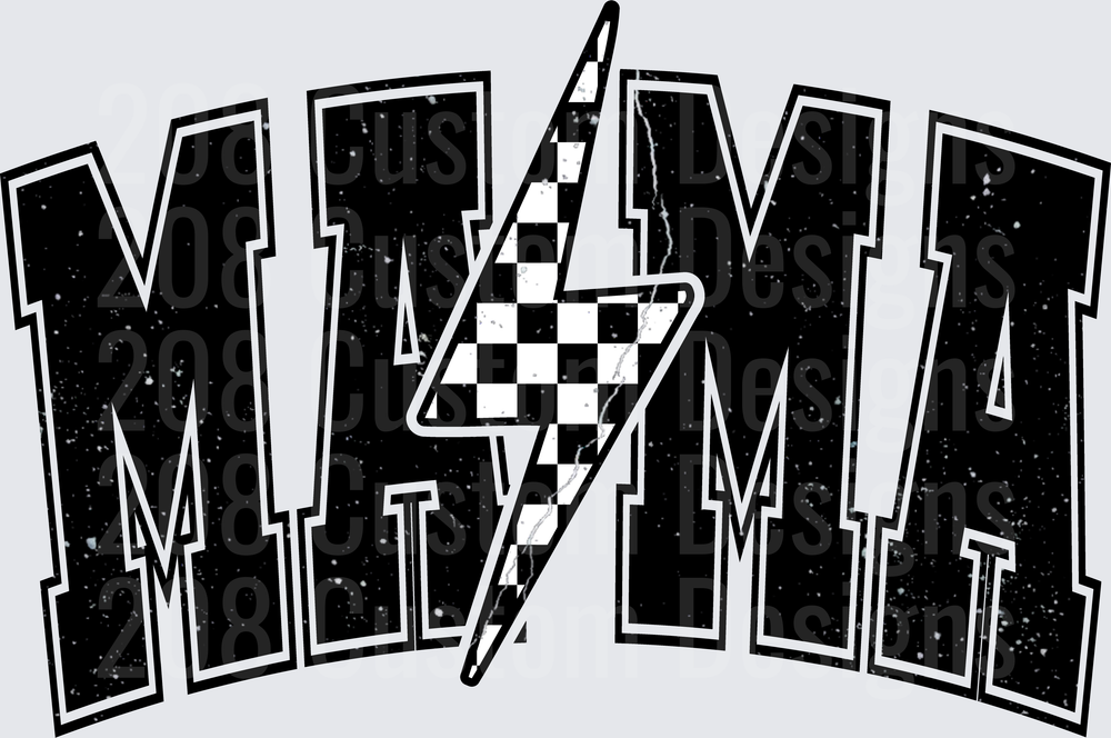 MIAMI Lightning Bolt with Checkered Flag Racing Design