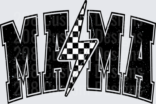 MIAMI Lightning Bolt with Checkered Flag Racing Design