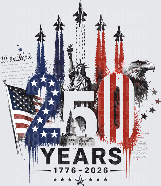 America 250 Years 1776-2026 Patriotic We The People Design