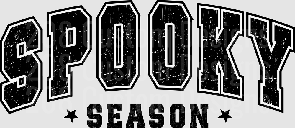 Spooky Season Distressed Varsity Letter Halloween