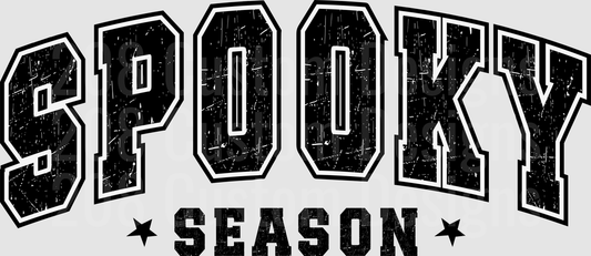 Spooky Season Distressed Varsity Letter Halloween