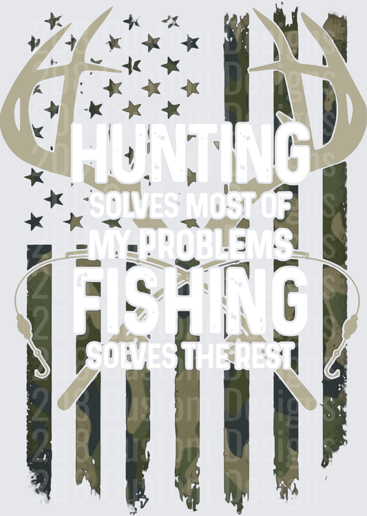Camouflage American Flag with Deer Antlers Patriotic Hunting