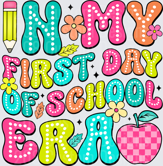 In My First Day Of School Era Retro Groovy Colorful Design