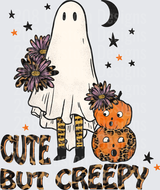 Cute But Creepy Ghost Leopard Print Pumpkin Halloween