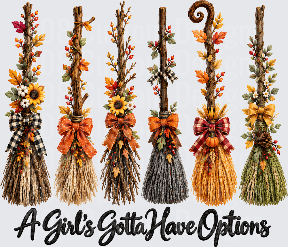 A Girl's Gotta Have Options Fall Witch Brooms