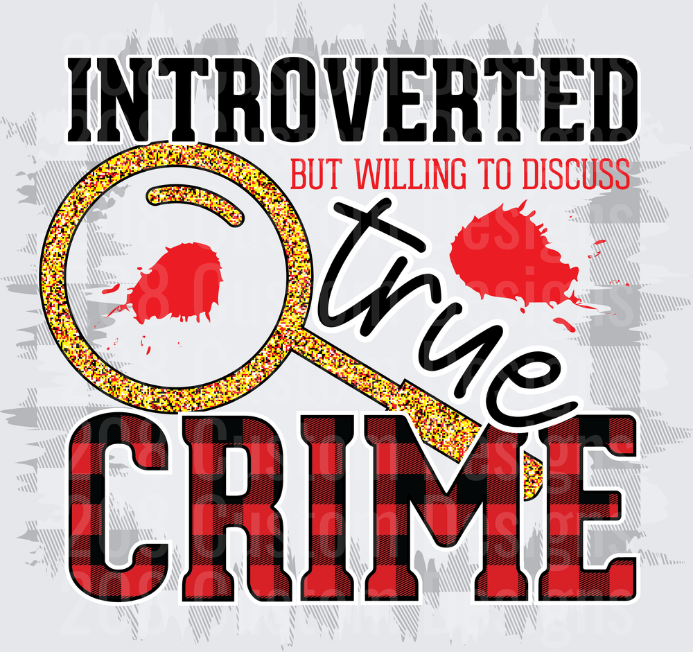 Introverted But Willing To Discuss True Crime Magnifying Glass Buffalo Plaid