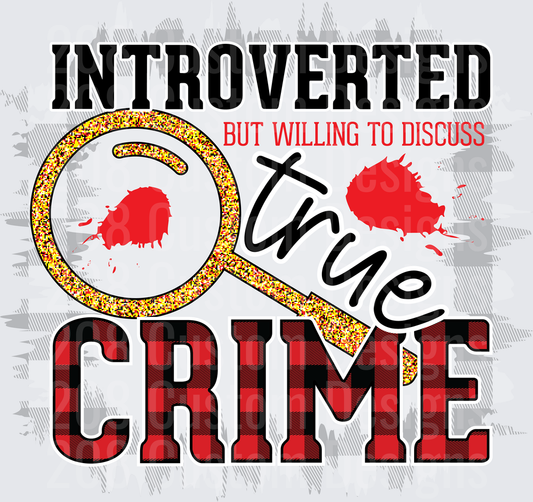 Introverted But Willing To Discuss True Crime Magnifying Glass Buffalo Plaid