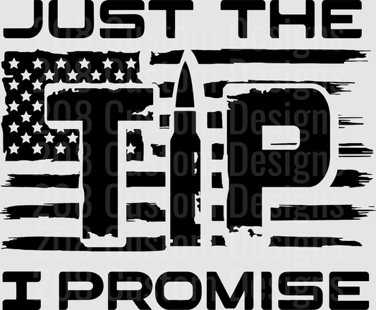 Just The Tip I Promise Distressed American Flag Typography