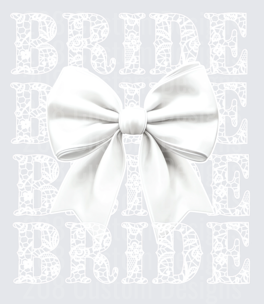 Bride White Satin Bow Tie with Flowing Ribbons