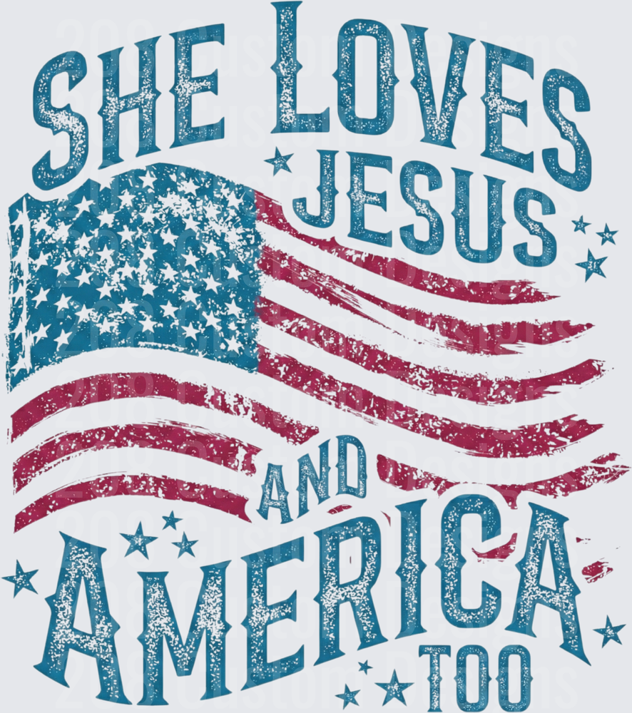 She Loves Jesus and America Too Vintage Flag
