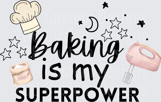 Baking Is My Superpower Chef Hat Mixer Stars Design