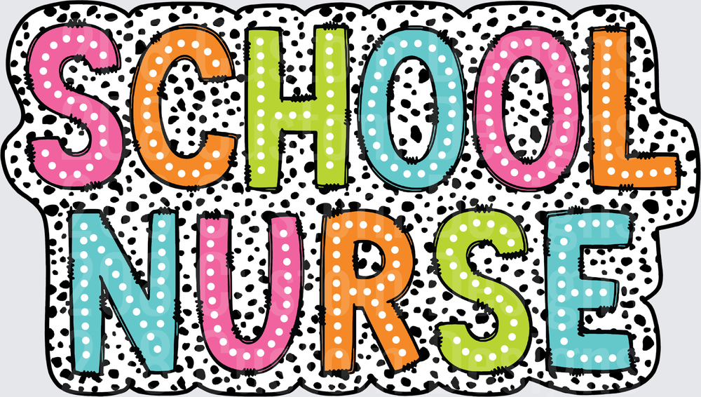 School Nurse Colorful Polka Dot Dalmatian