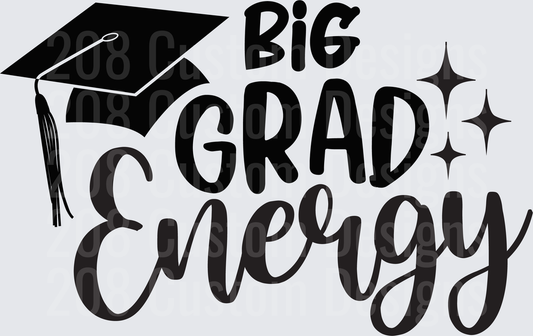 Big Grad Energy Graduation Cap with Sparkles