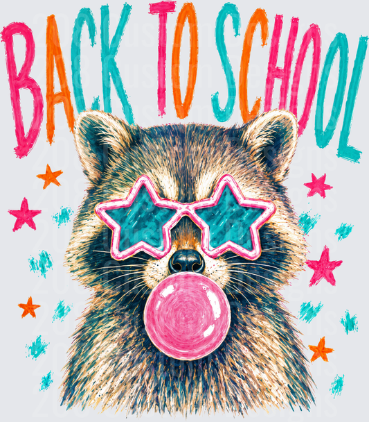 Back To School Cool Raccoon Star Sunglasses Bubble Gum