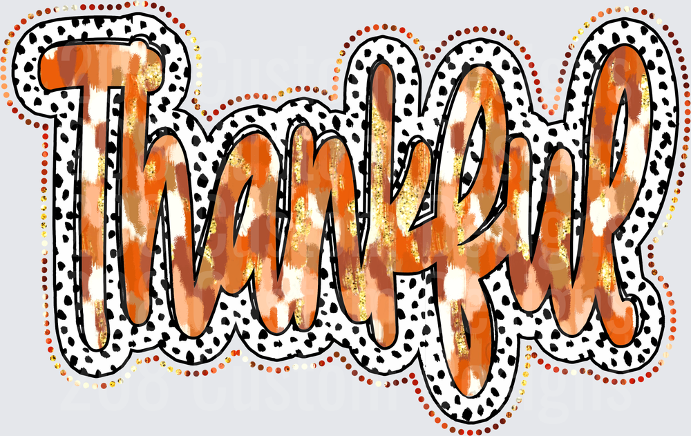 Thankful Orange Glitter Dalmatian