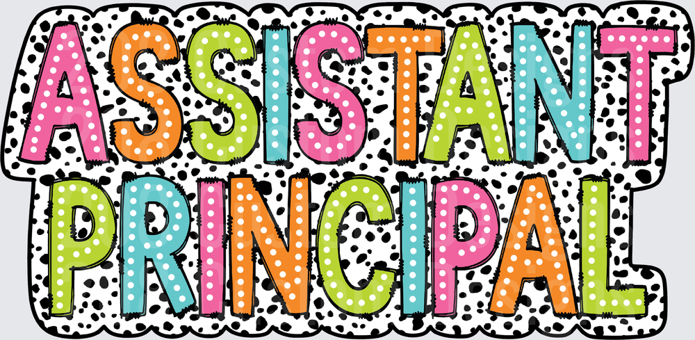 Colorful Polka Dot Dalmatian Print Assistant Principal