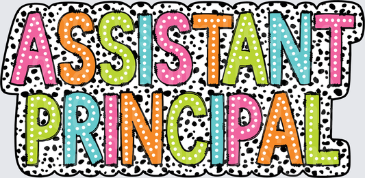 Colorful Polka Dot Dalmatian Print Assistant Principal