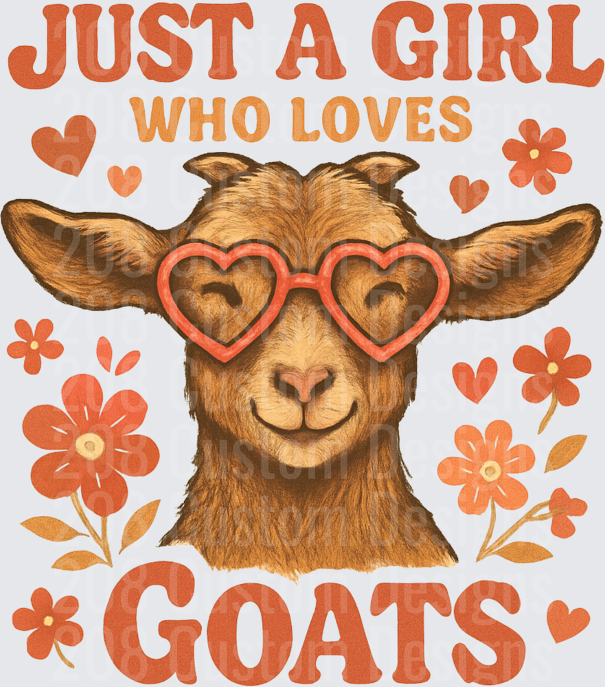 Just A Girl Who Loves Goats Cute Baby Goat Heart Glasses