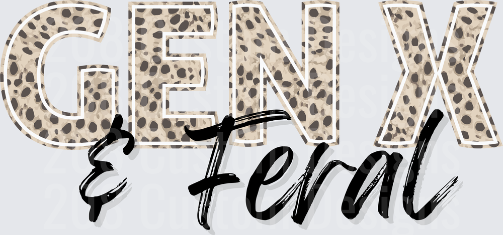 GEN X and Feral Leopard Print Typography Design