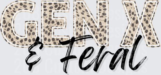 GEN X and Feral Leopard Print Typography Design