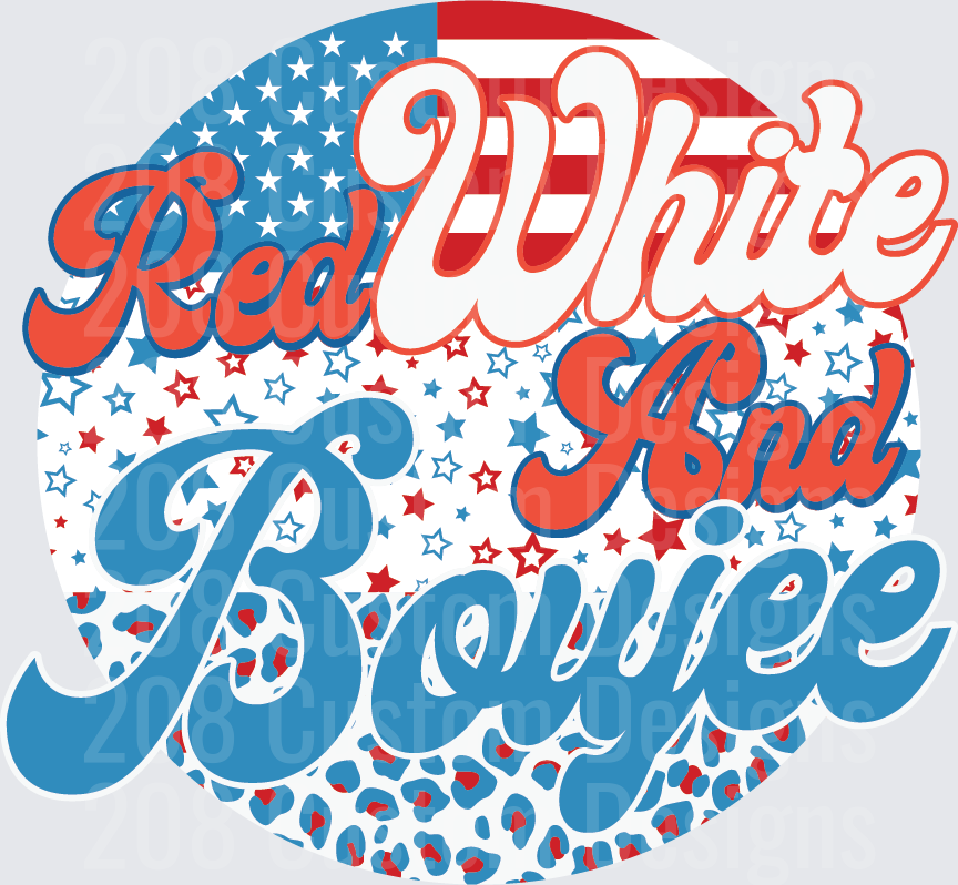 Red White and Blue American Flag Patriotic Typography Design
