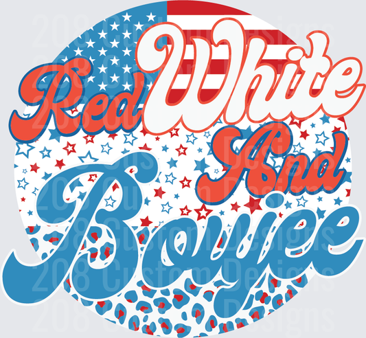 Red White and Blue American Flag Patriotic Typography Design