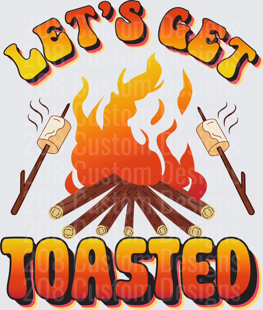 Let's Get Toasted Campfire Marshmallow Roasting Design