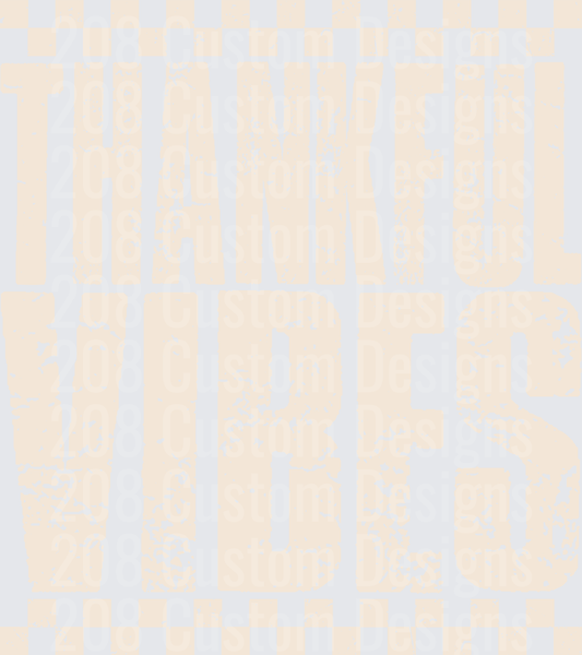 Thankful Vibes Distressed Retro Checkered