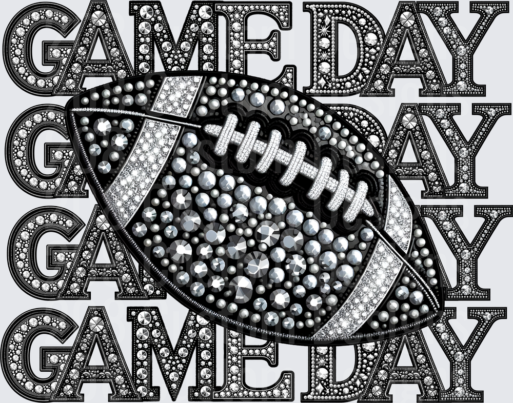 Rhinestone Bling Game Day Football Repeat Stack Design