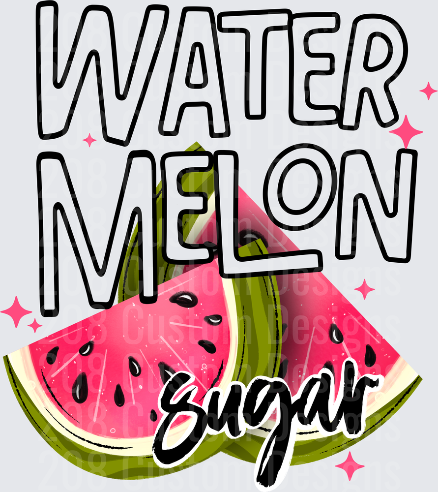 Watermelon Sugar Summer Fruit Typography Design