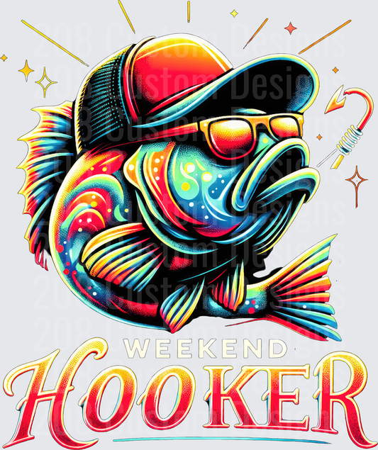 Cool Fish Wearing Baseball Cap and Sunglasses Weekend Hooker