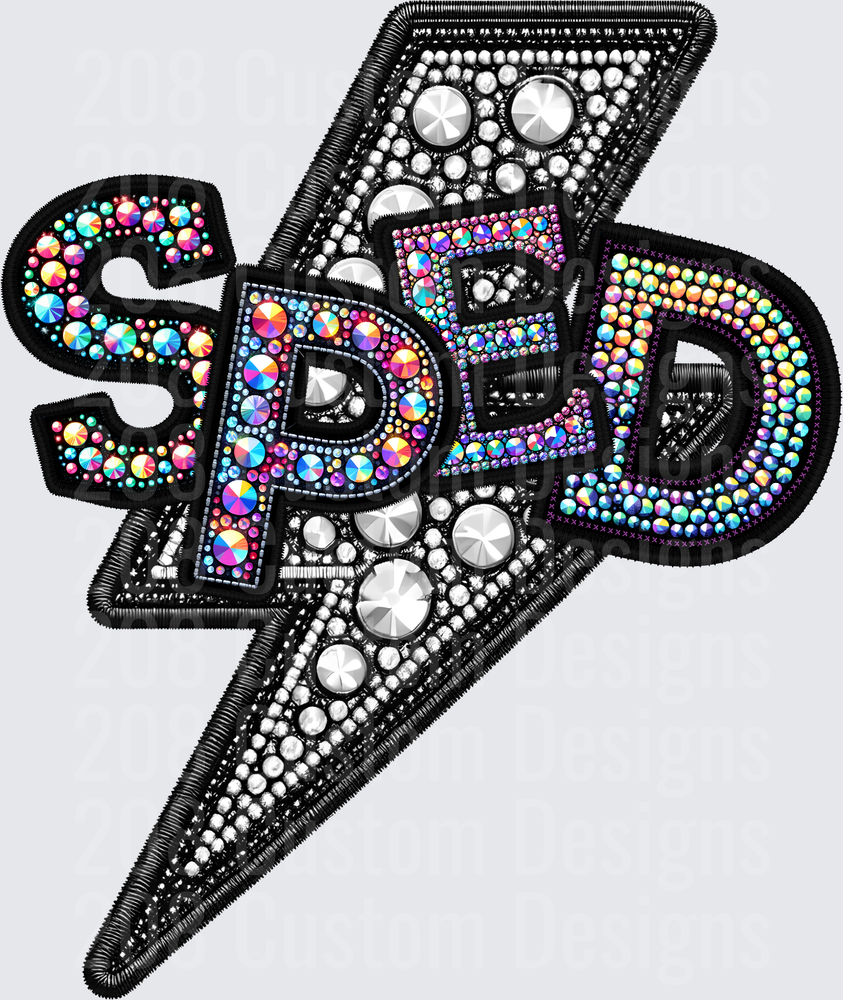 SPED Lightning Bolt Rhinestone