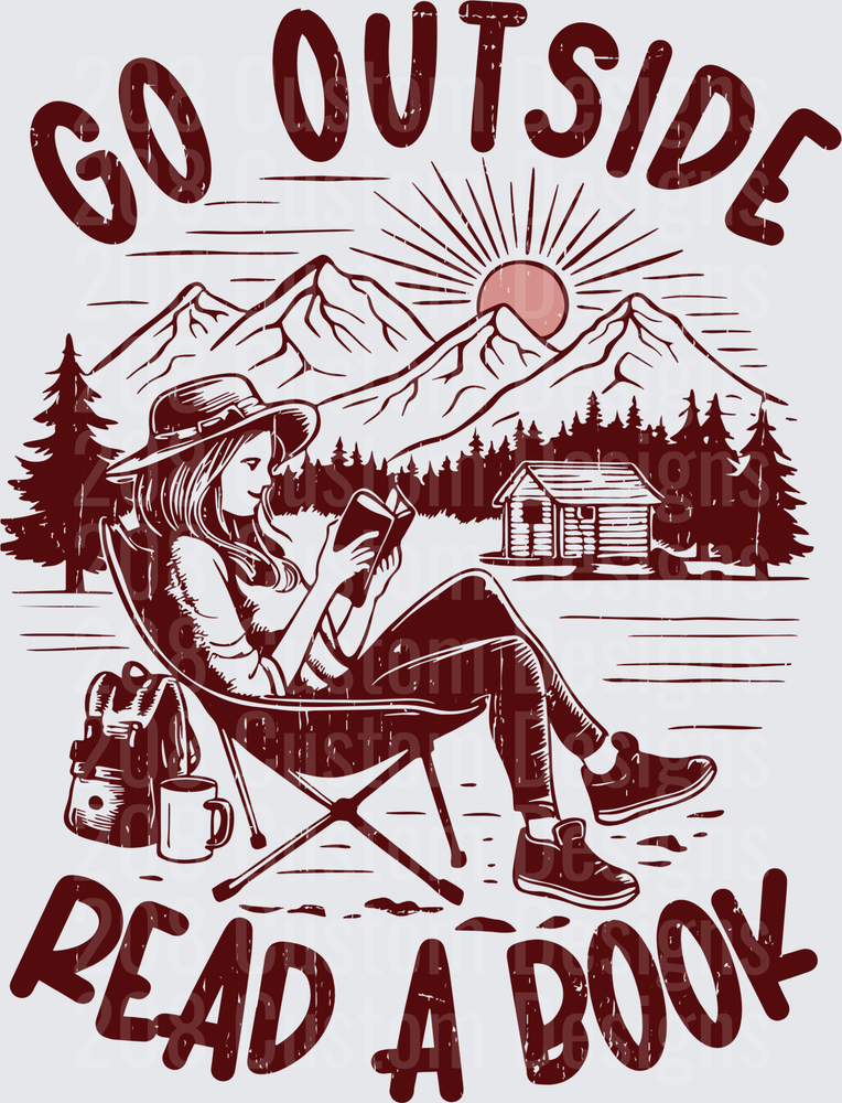 Go Outside Read A Book Vintage Outdoor Reading Adventure