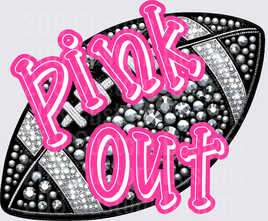 Pink Out Rhinestone Volleyball Design