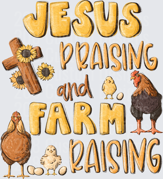 Jesus Praising and Farm Raising Christian Chicken Design