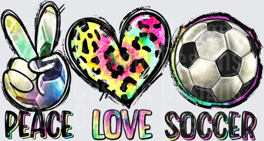 Peace Love Soccer Tie Dye Leopard