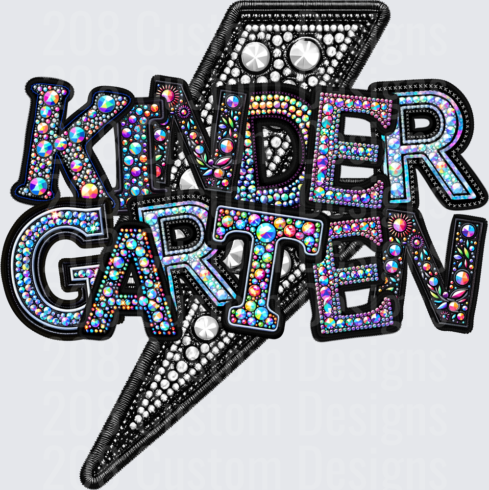 Kindergarten Rhinestone Lightning Bolt