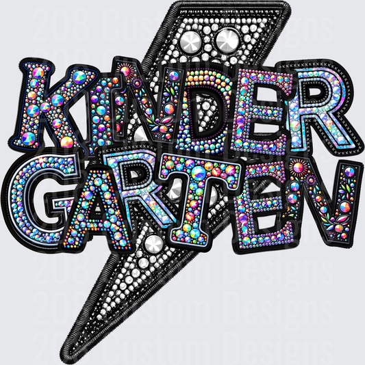 Kindergarten Rhinestone Lightning Bolt