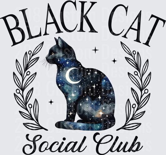 Black Cat Social Club Galaxy Moon Stars
