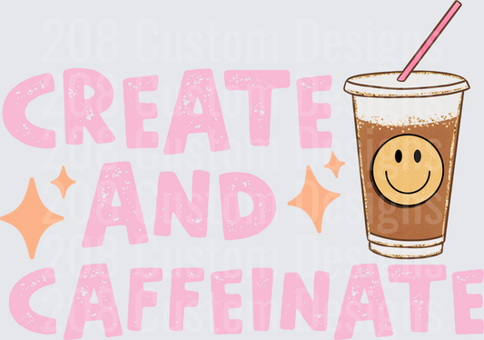 Create and Caffeinate Coffee Cup Smiley Face Design