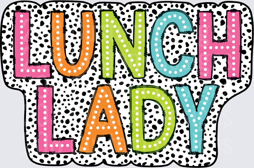 Lunch Lady Colorful Polka Dot Dalmatian