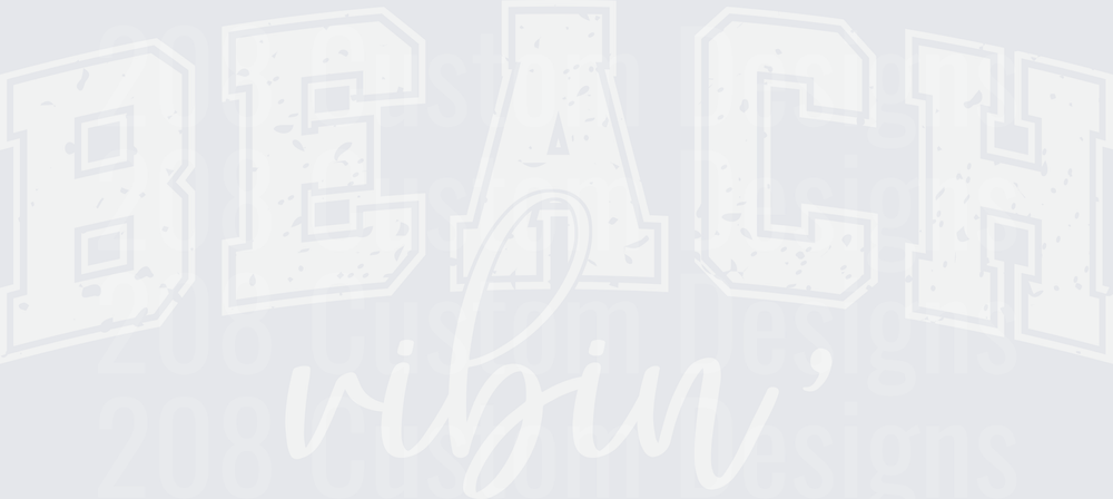 Beach Vibin' Distressed Black Typography Design