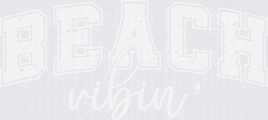 Beach Vibin' Distressed Black Typography Design