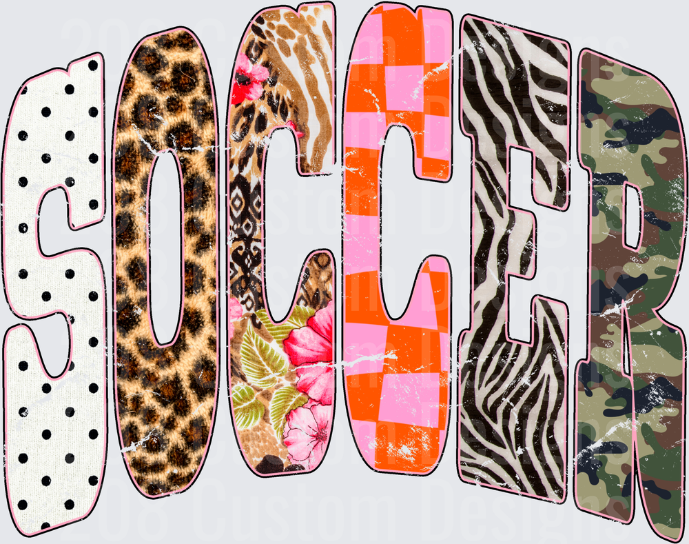 Soccer Polka Dot Leopard Floral Checkered Zebra Camo