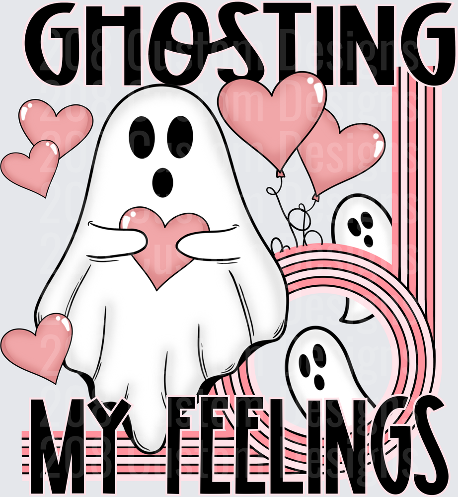 Ghosting My Feelings Cute Ghost Valentine Hearts
