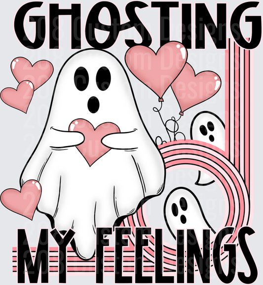 Ghosting My Feelings Cute Ghost Valentine Hearts