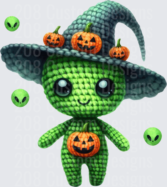 Crochet Alien Witch Halloween Jack-o-Lantern